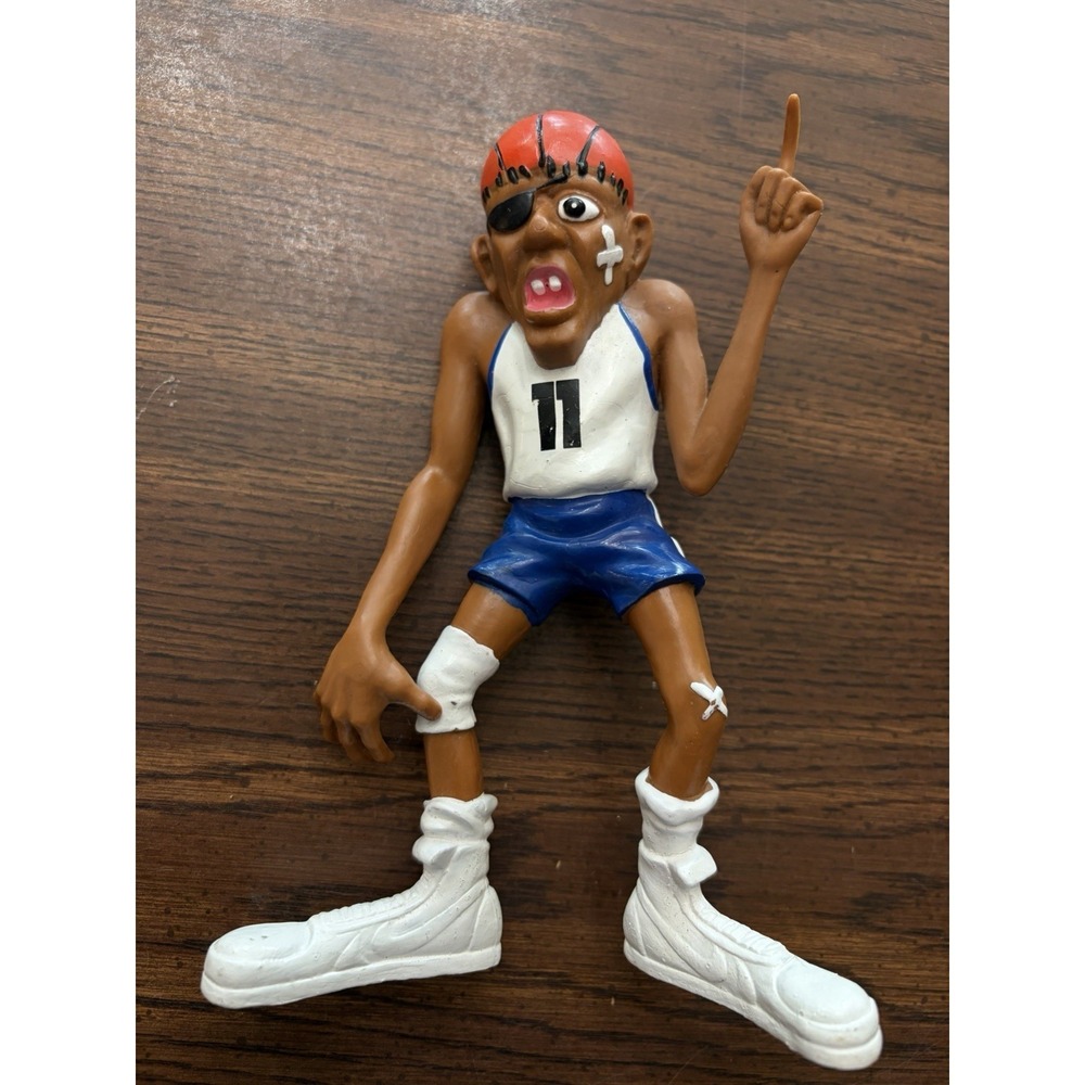 Vintage 1986 HG Toys Bendable‎ Basketball Caricature Figure #11 Rubber Toy